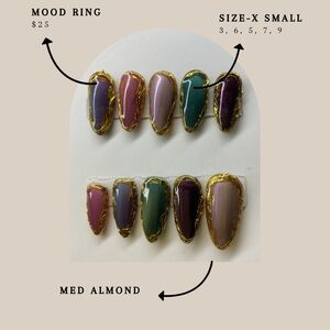 Gold and Multicolor Mood Ring Set